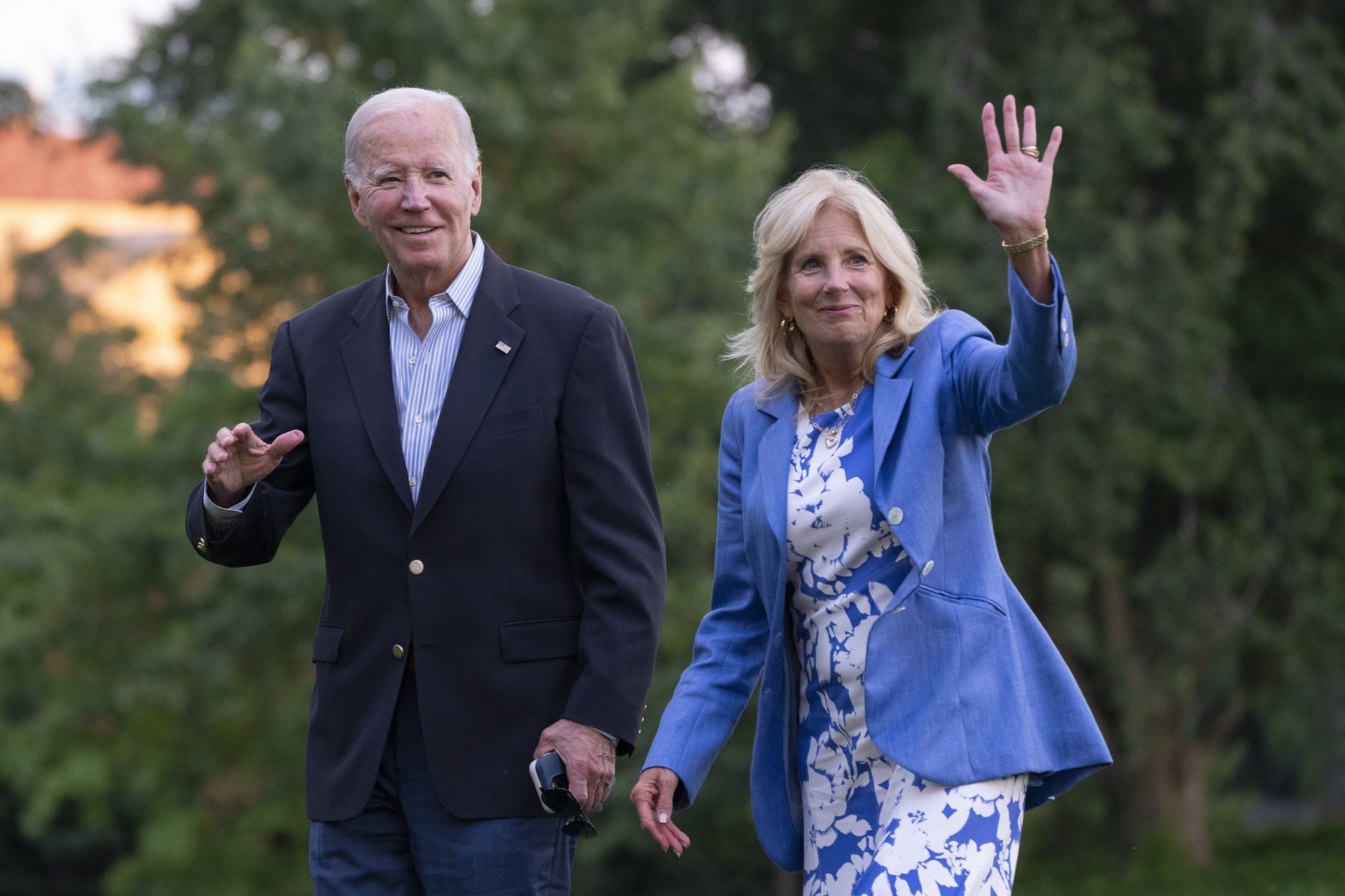 Joe and Jill wave.