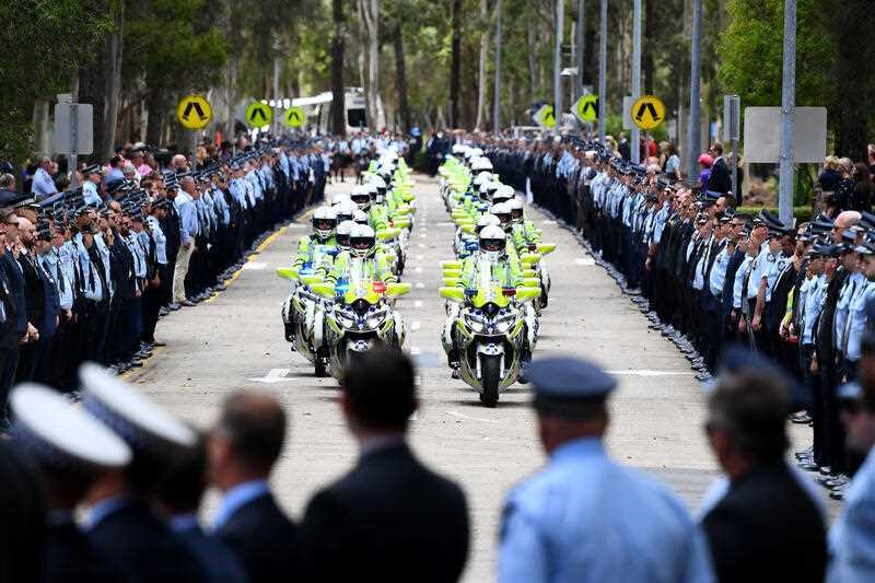 A police motorcade.