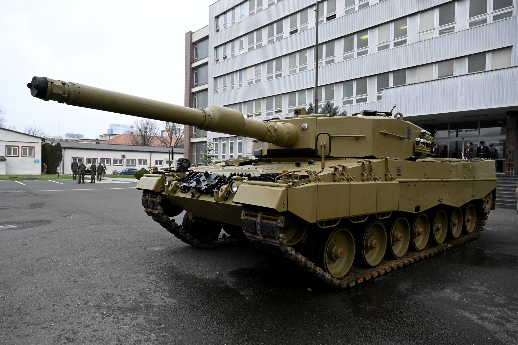 A military tank. 