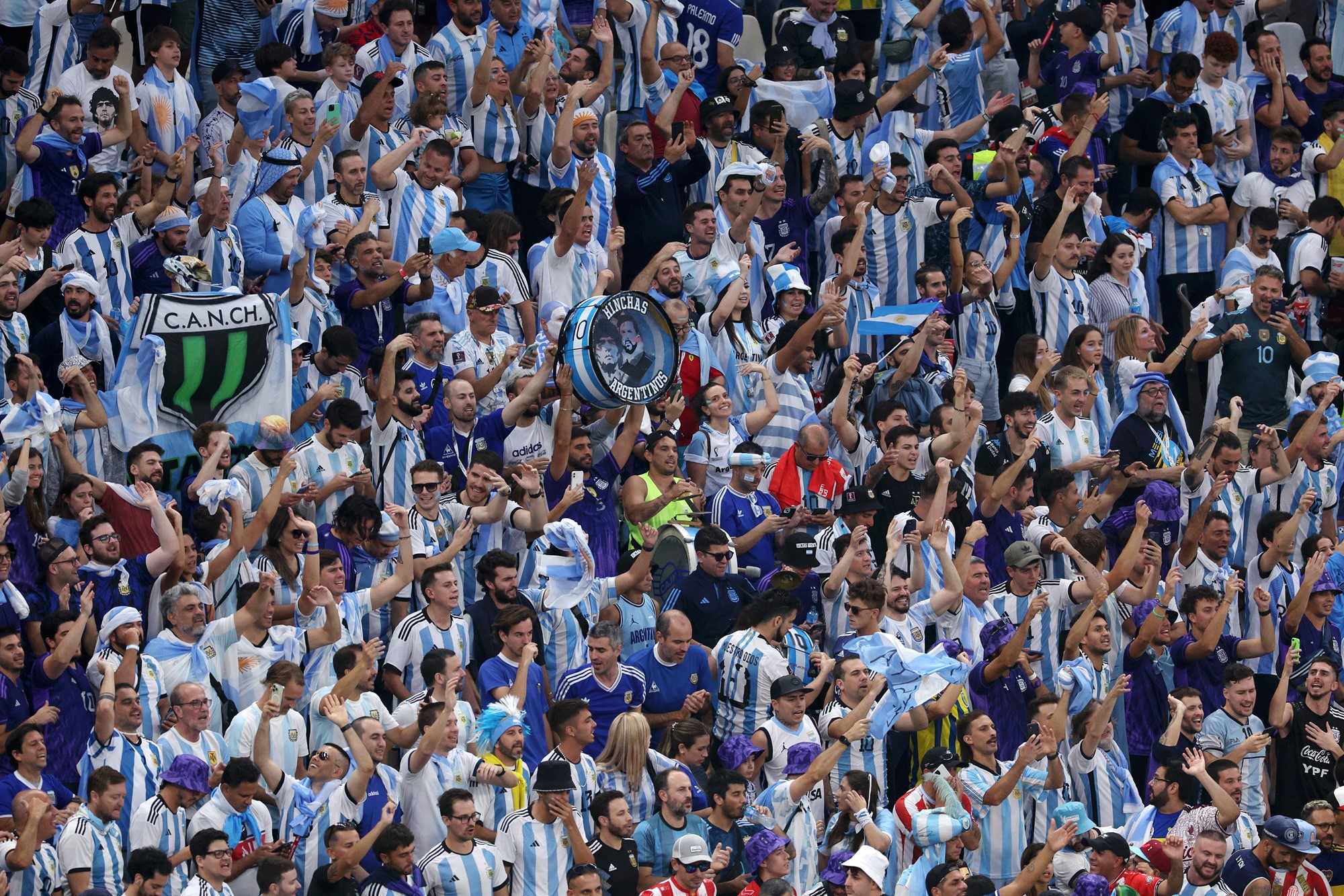 Argentina fans in the crows