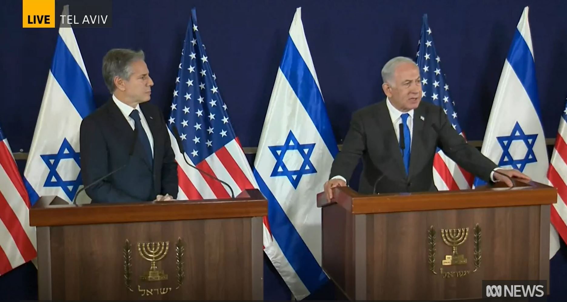 Anthony Blinken and Benjamin Netanyahu