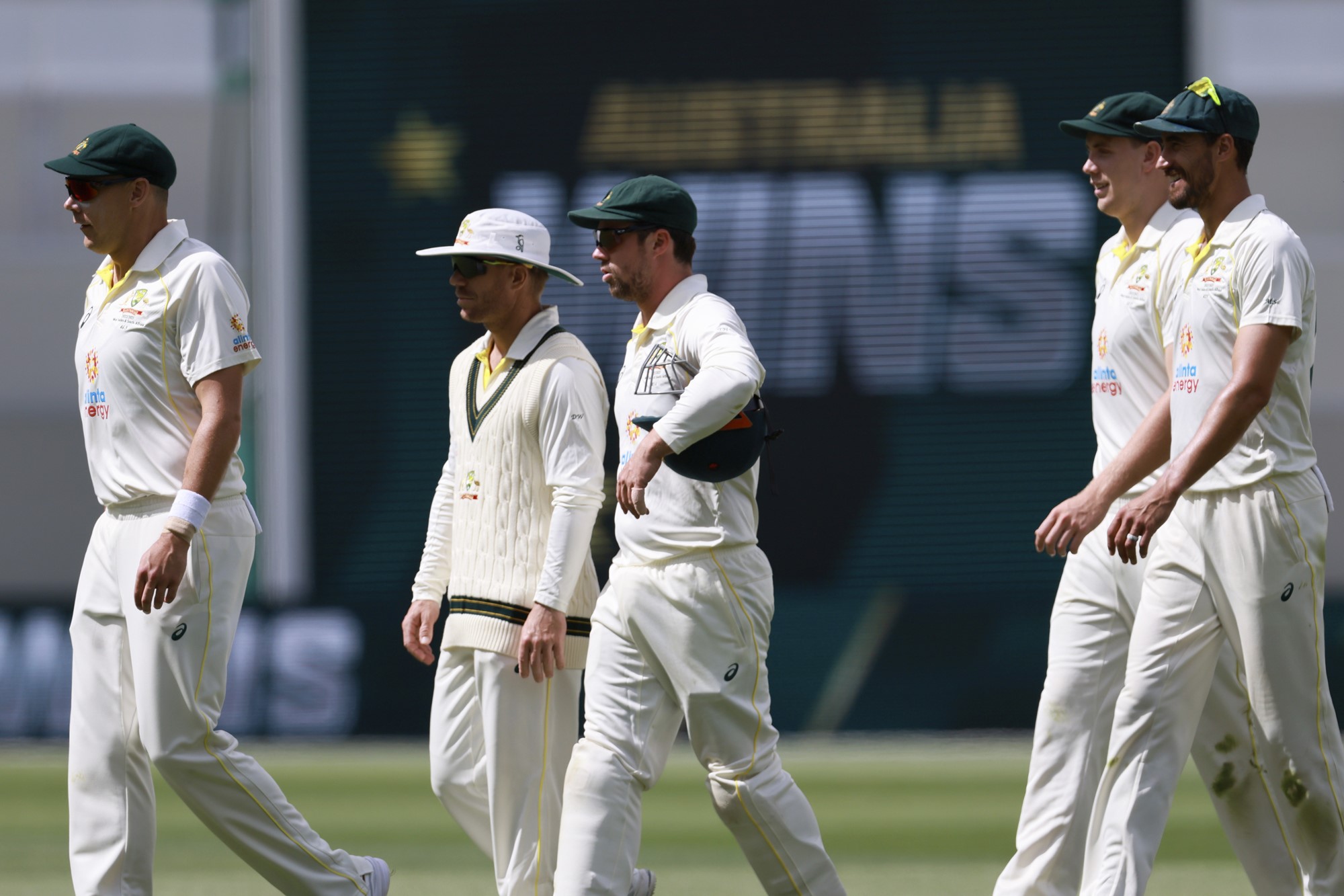 Australians walk off after a Test victory at Adelaide Oval