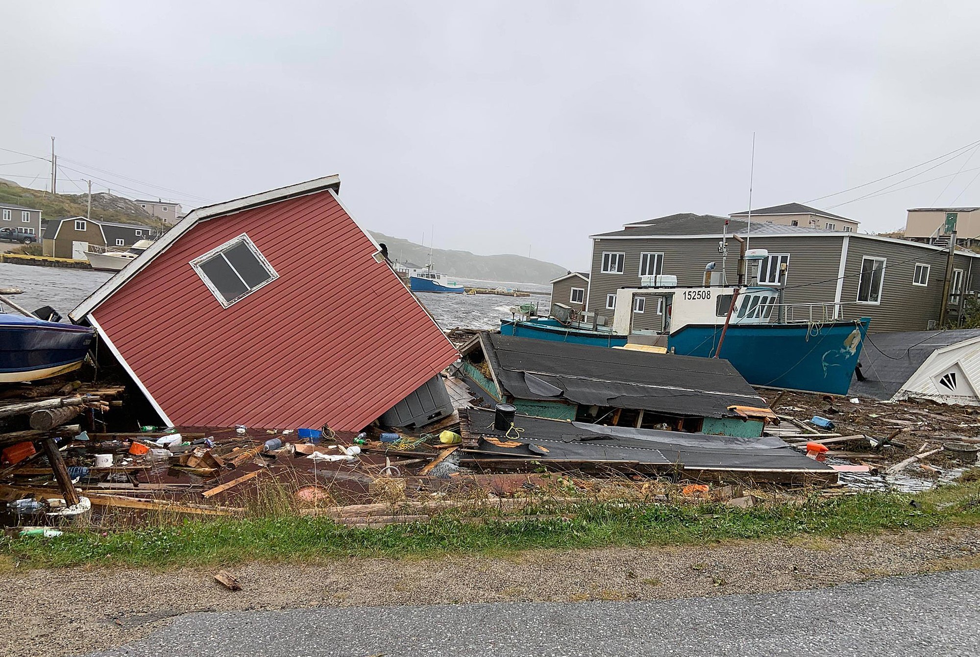 Houses have been destroyed by the sea