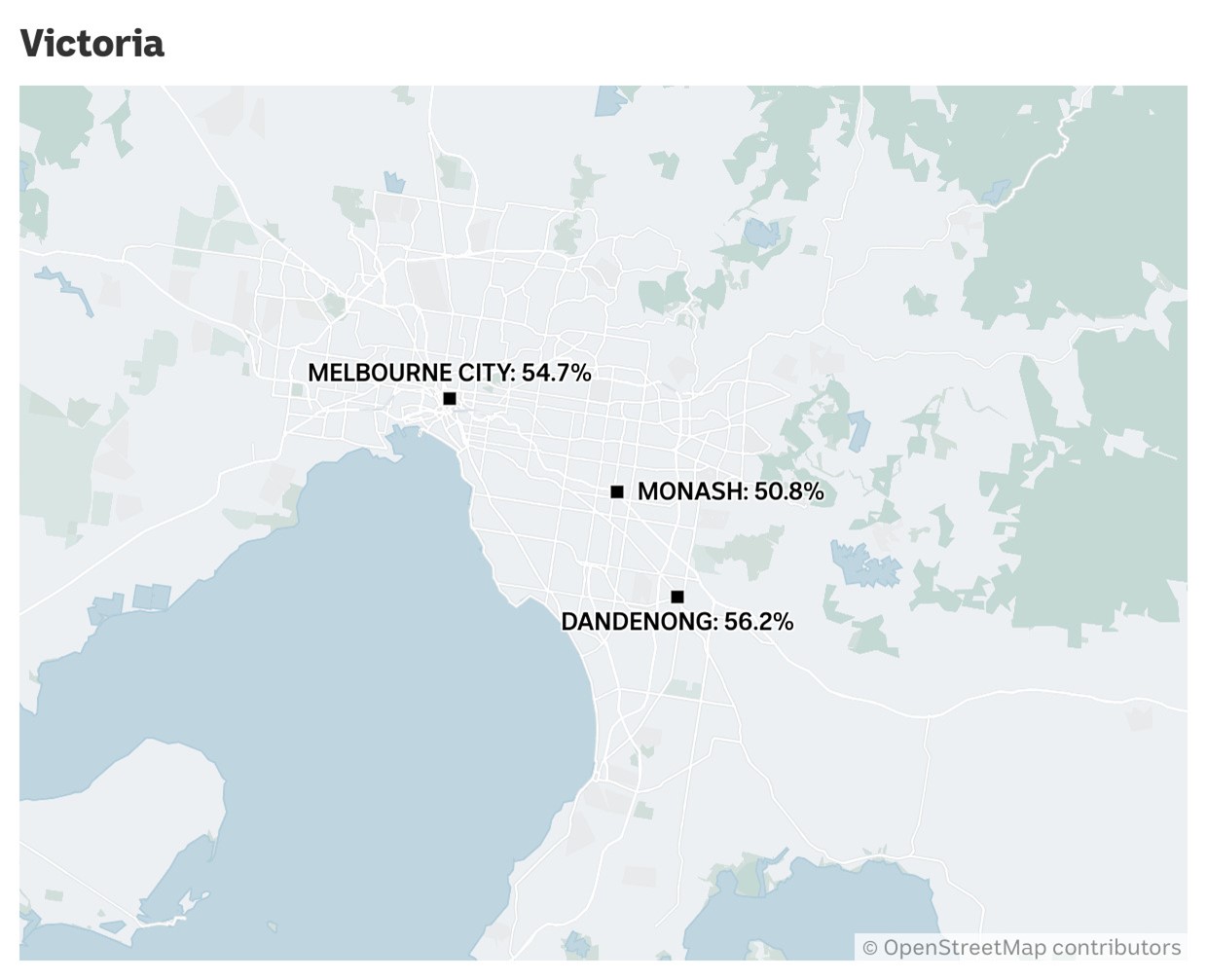 A map shows three culturally diverse areas in Victoria.