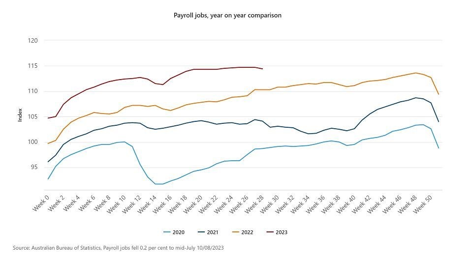 Graph of payroll jobs