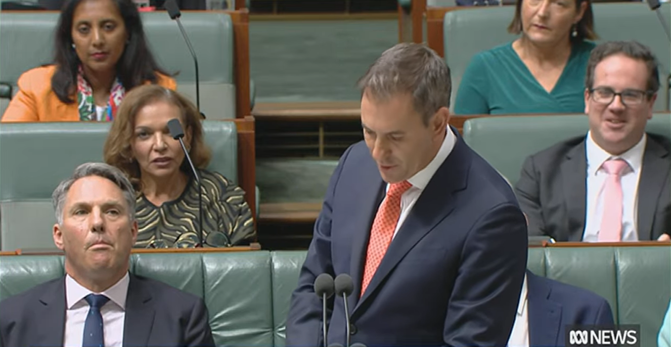 A man speaks in parliament