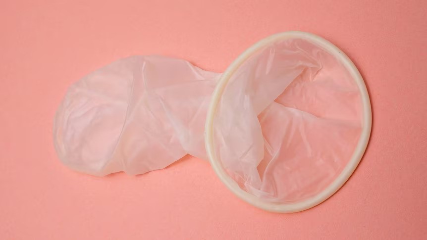 An unrolled condom