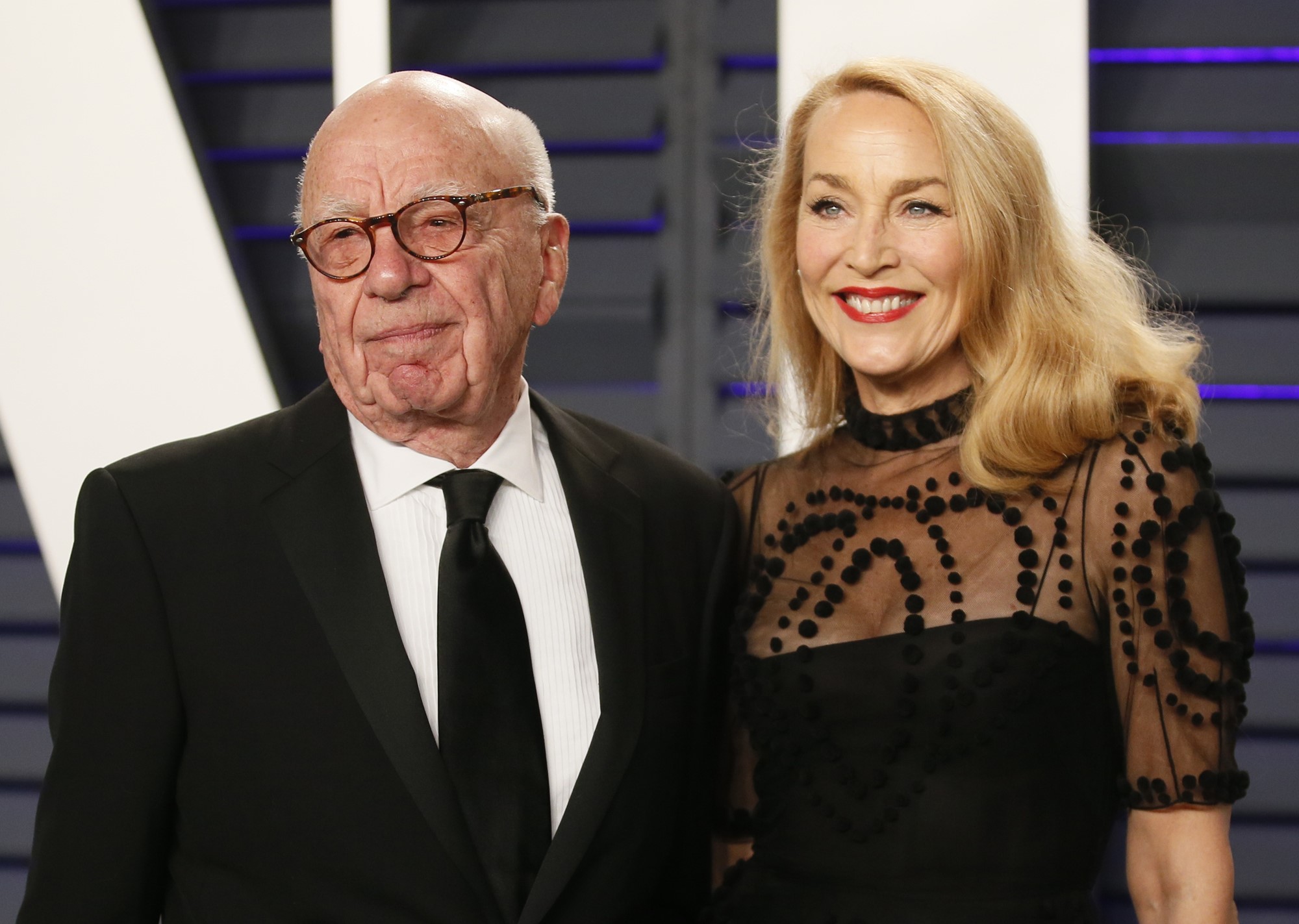 Rupert Murdoch with his wife. 