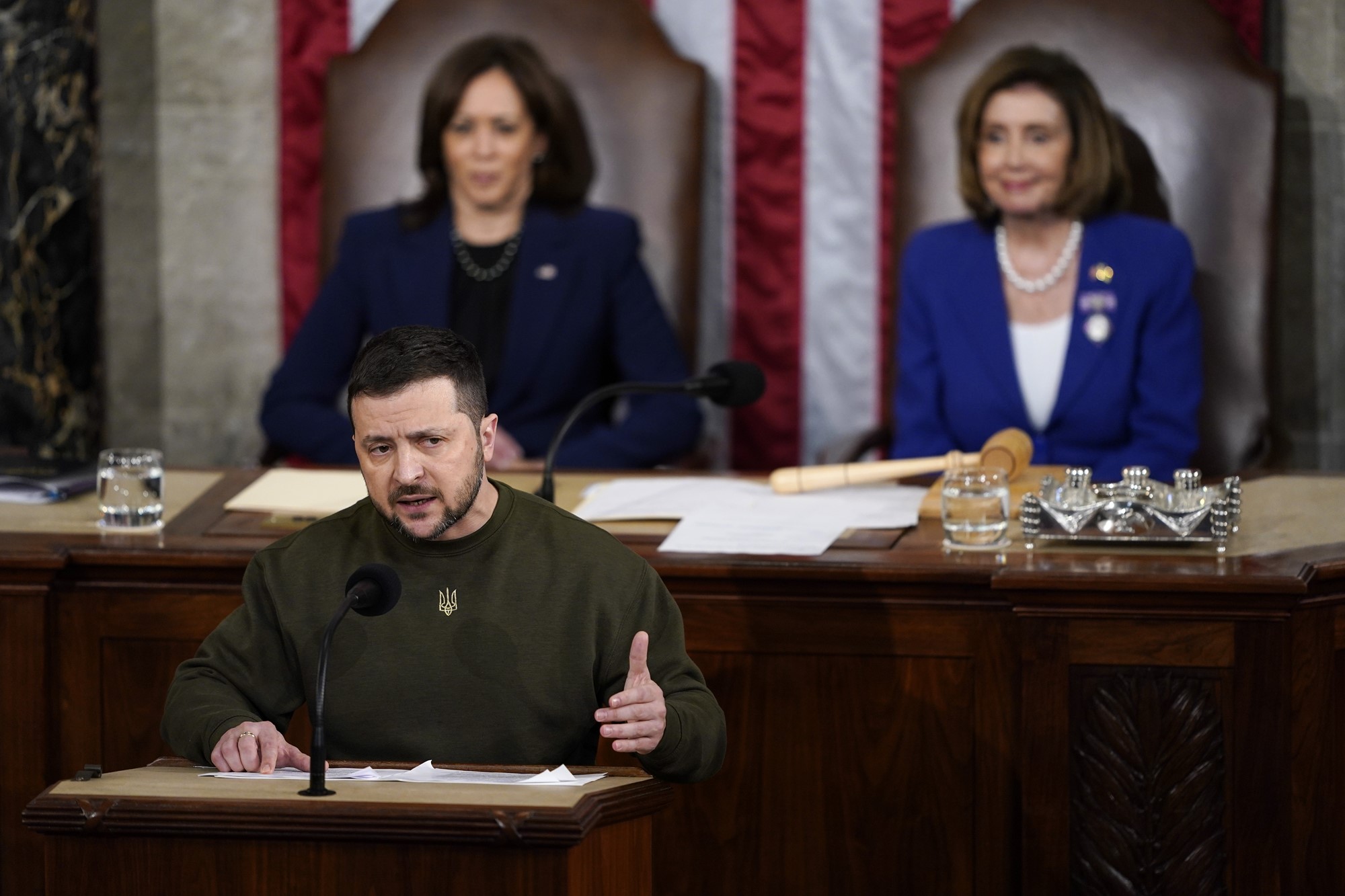 Ukrainian President Volodymyr Zelenskyy addresses a joint meeting of Congress on Capitol Hill in Washington, Wednesday, Dec. 21, 2022. 