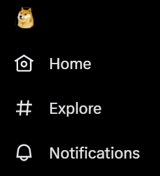 A screenshot of the Twitter sidebar showin the Doge dog image on top