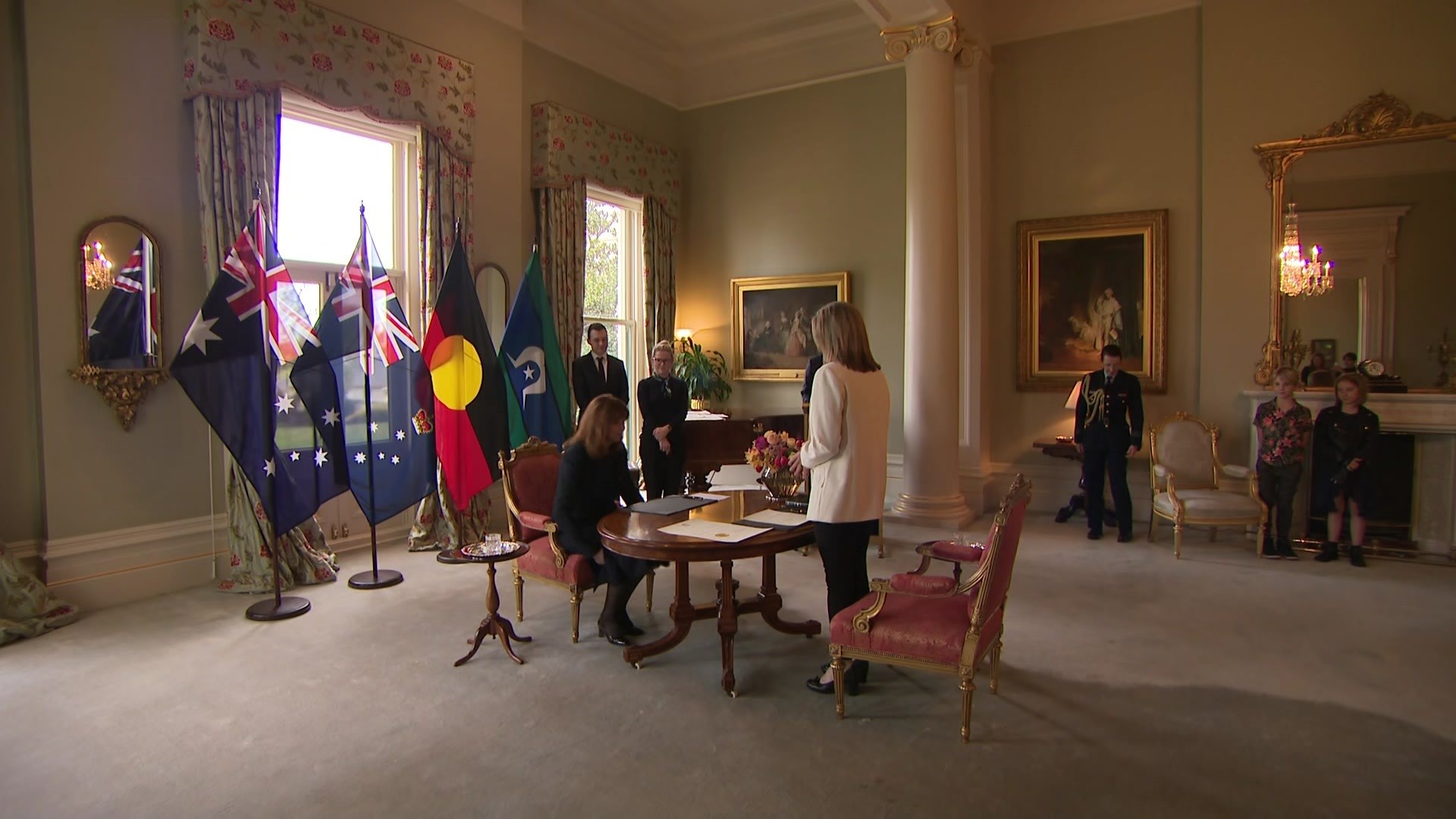 Victorian governor Margaret Gardner and premier Jacinta Allan