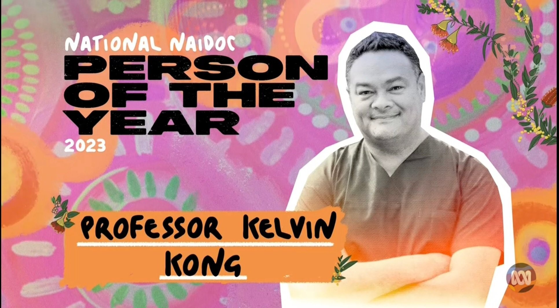 A screenshot from ABC TV of Kelvin Kong 