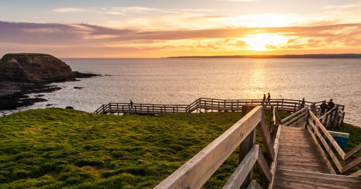 A sunset pier.