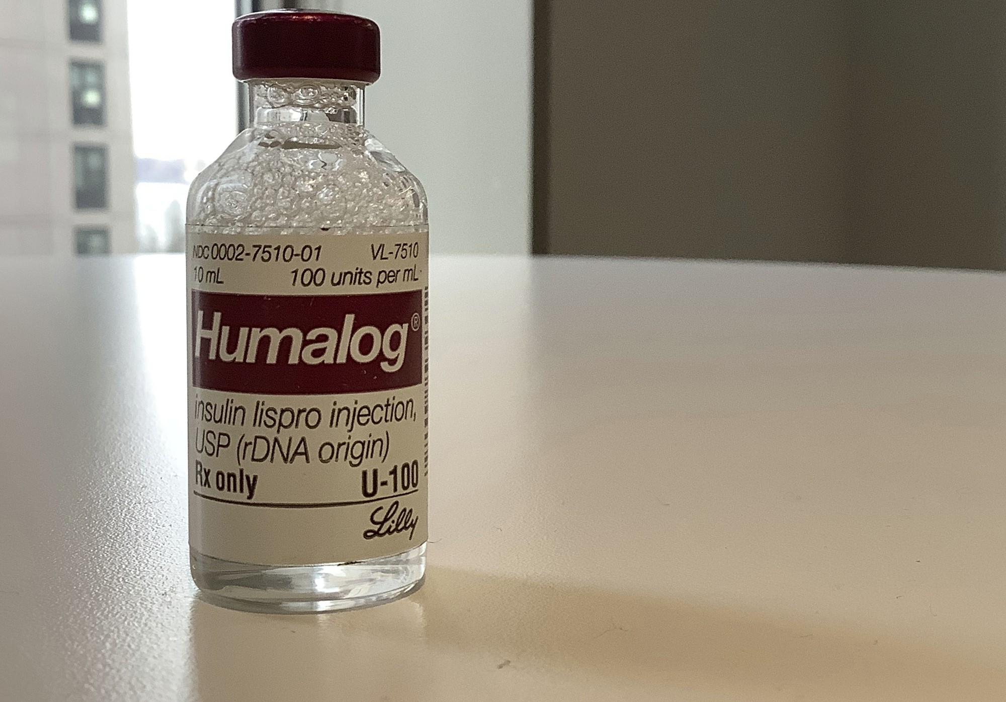 A small vial of Humalog. 