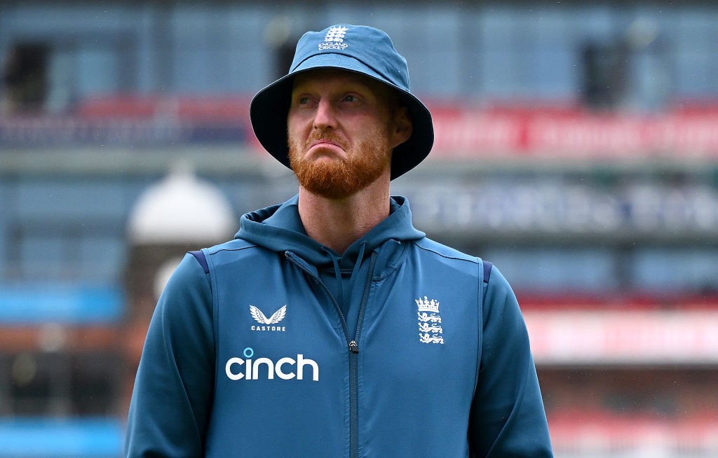 Ben Stokes frowns at Old Trafford during the Ashes.