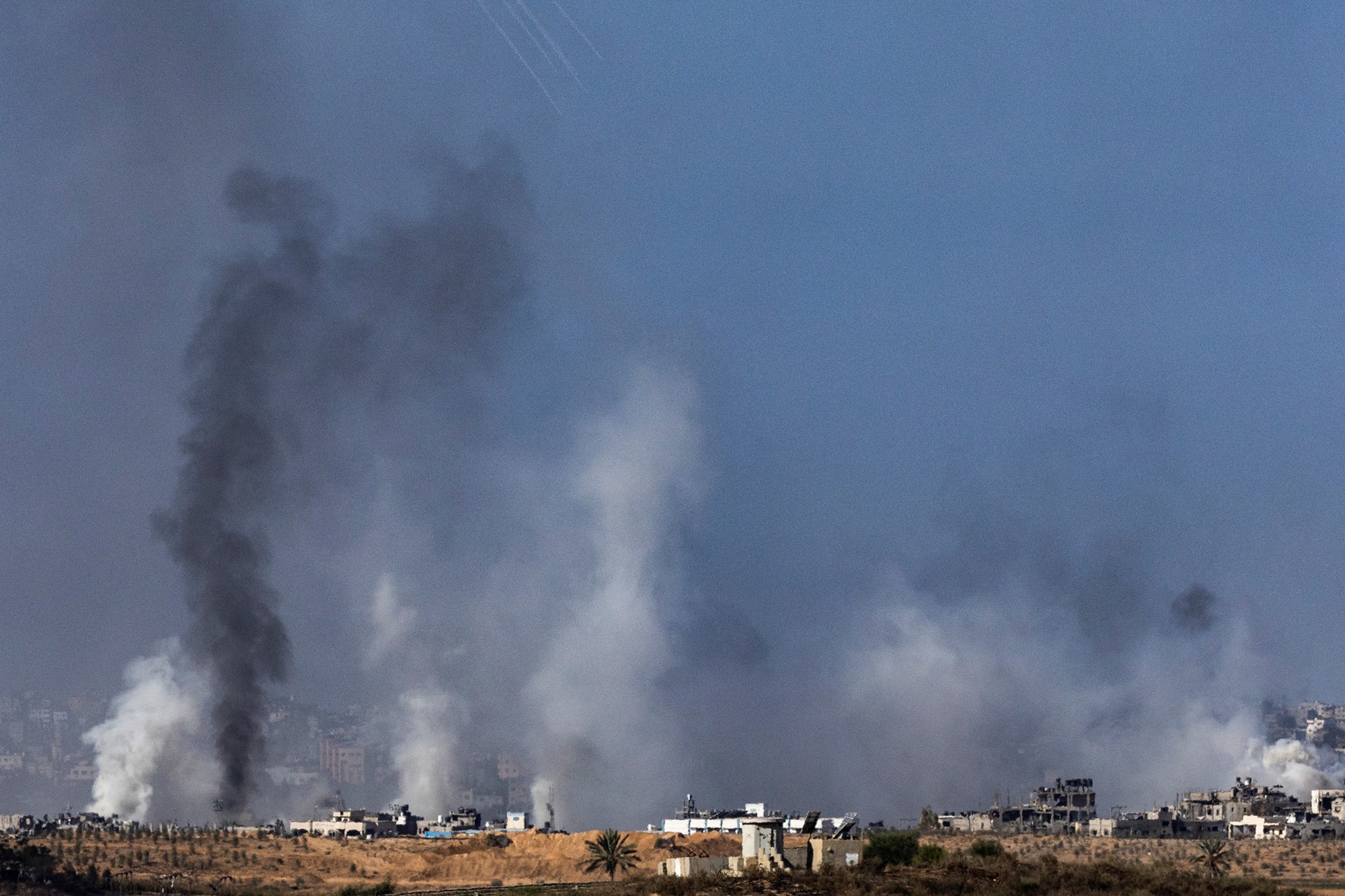 Smoke is rising over Gaza.