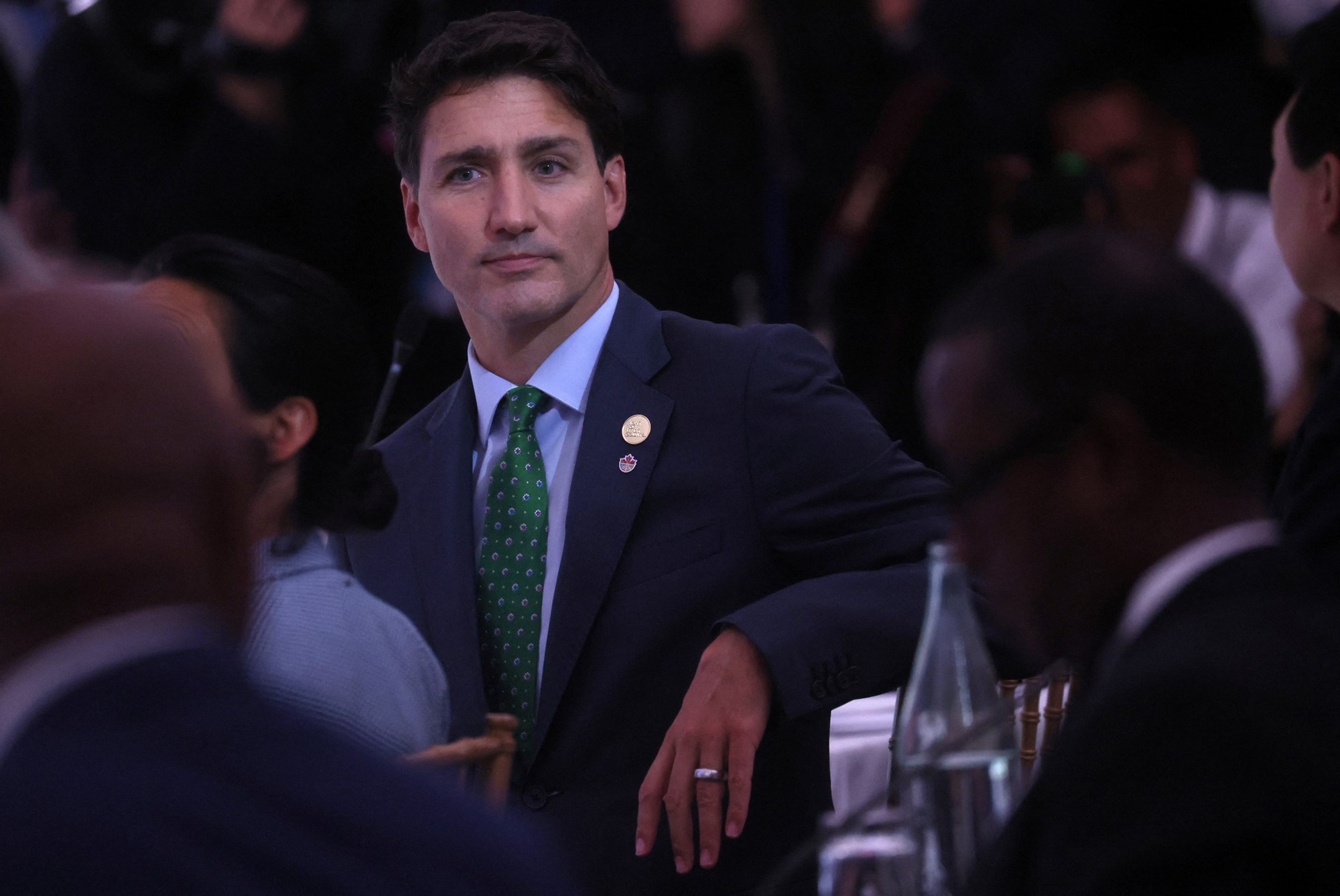 Justin Trudeau looks into a crowd