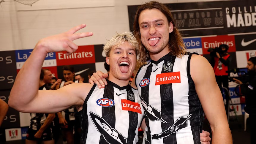 Jack Ginnivan (left) let his teammates down, according to captain Darcy Moore (right).
