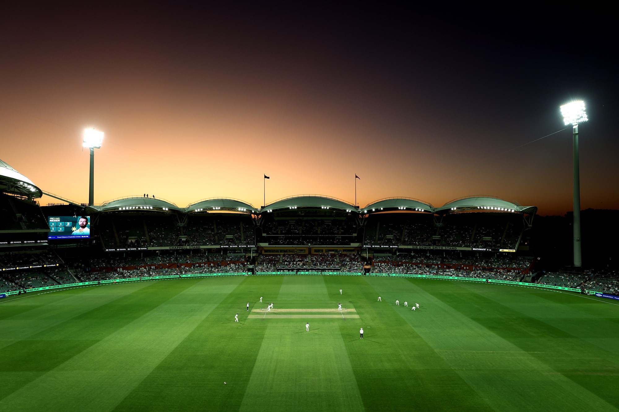 The lights are on at Adelaide Oval