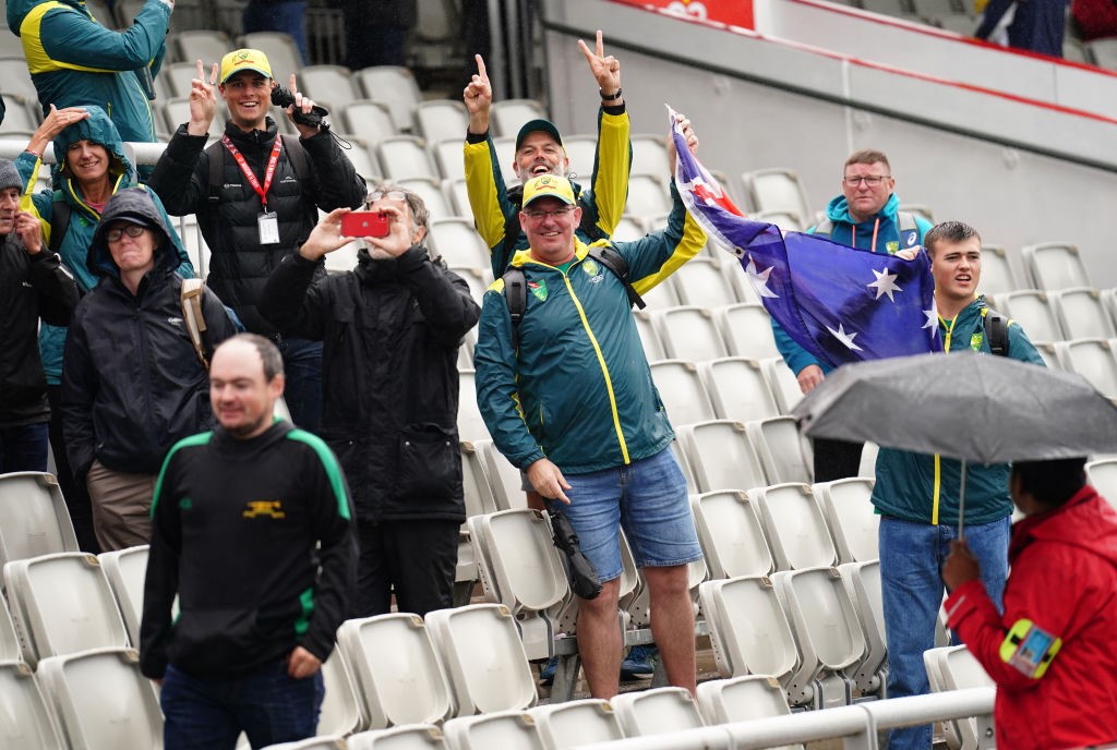 Australia fans in the crowd at Old Trafford.