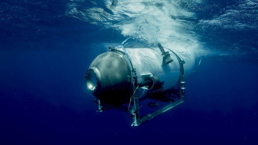 A file photo of the OceanGate submersible underwater.