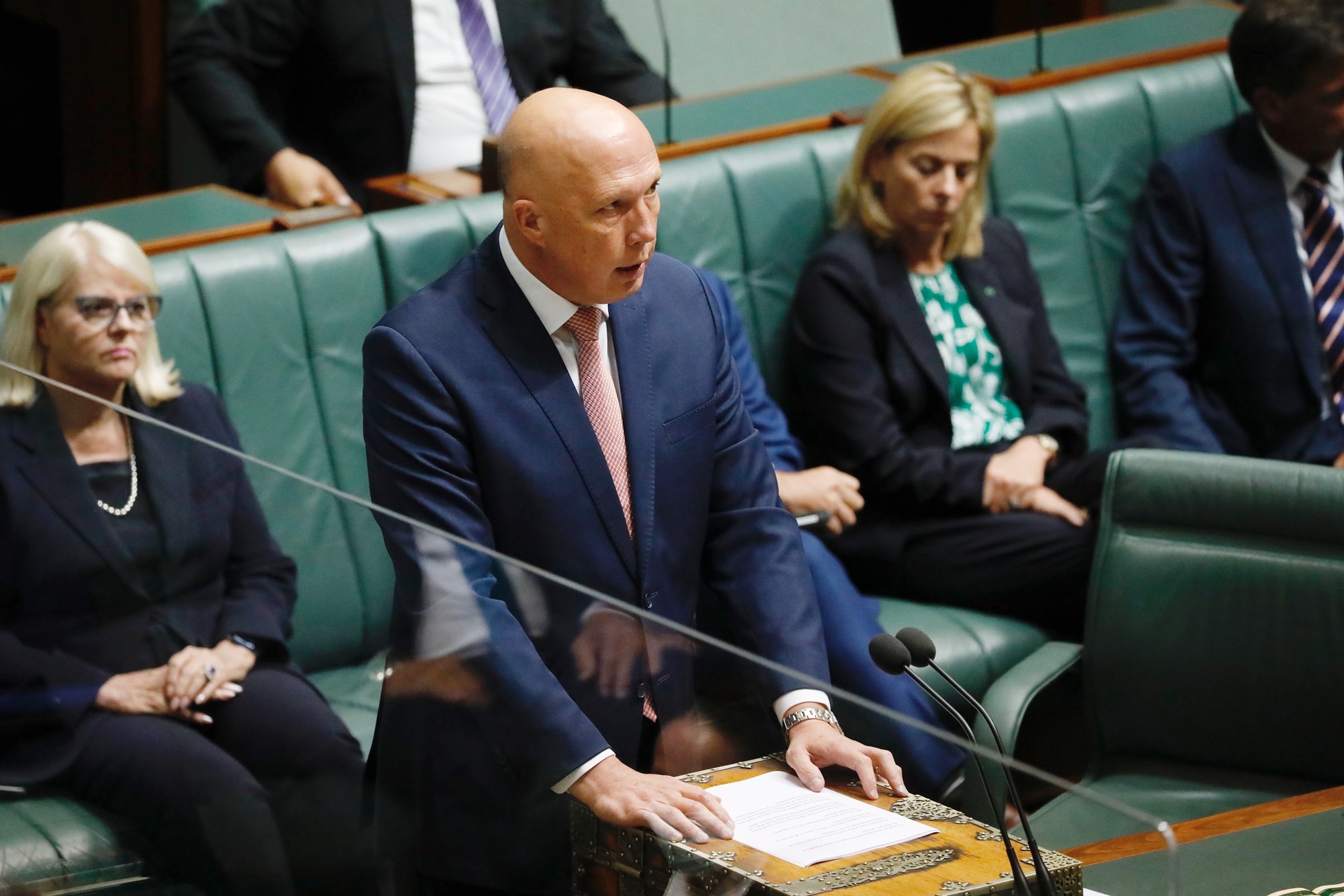 Peter Dutton speaks in the House of Reps. 