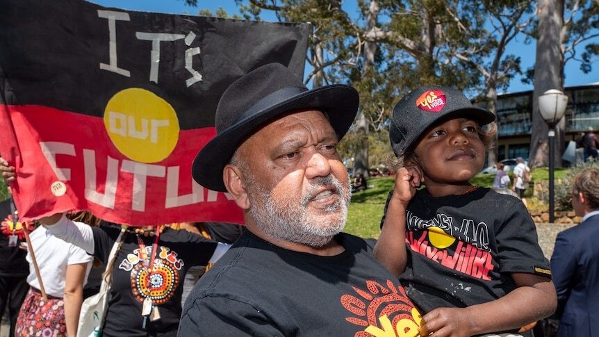 Noeal Pearson speaks at a rally.