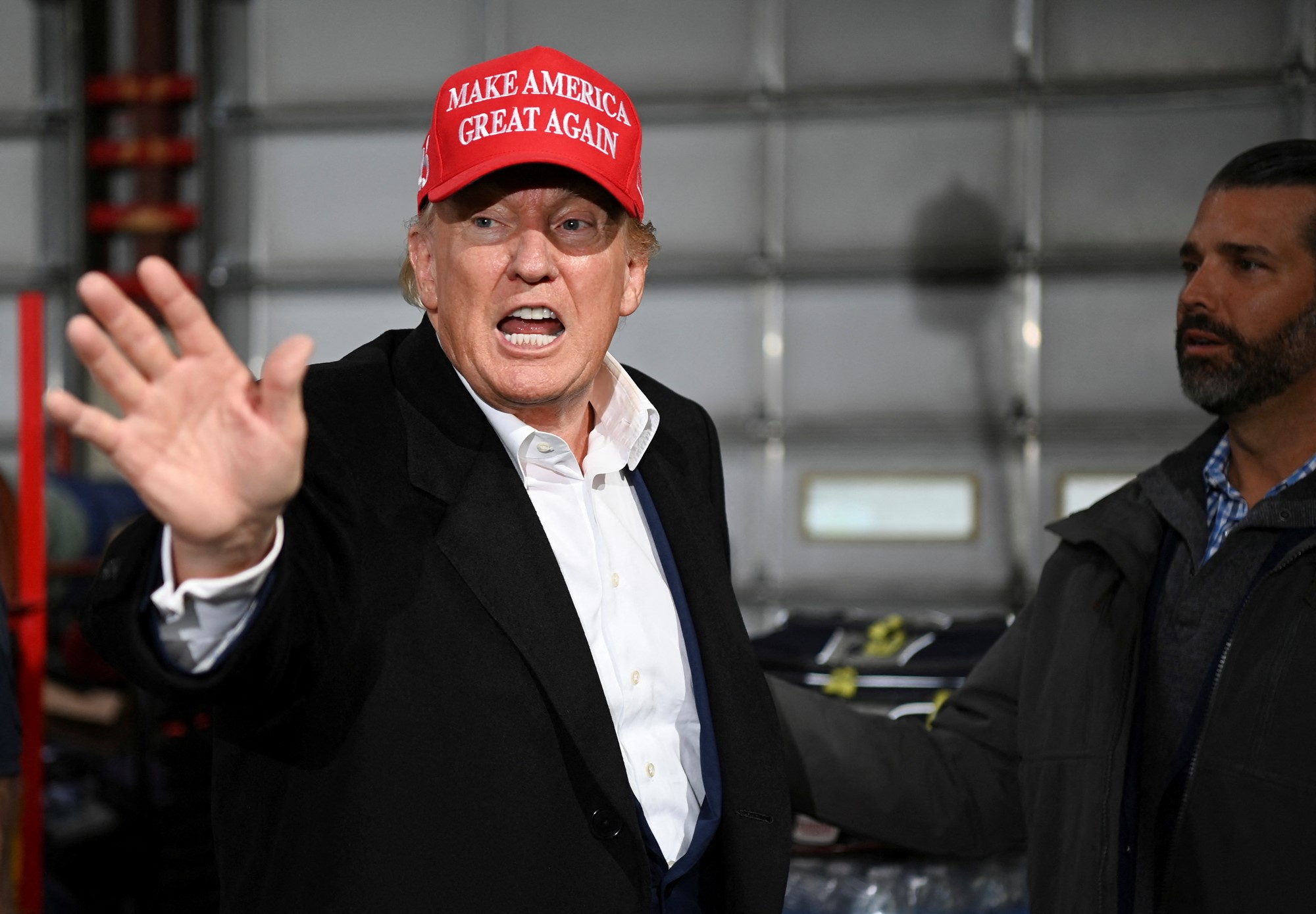 Donald trump in a maga hat