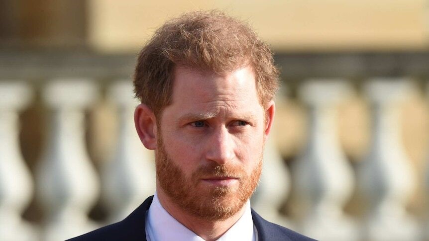 Close up of Prince Harry.