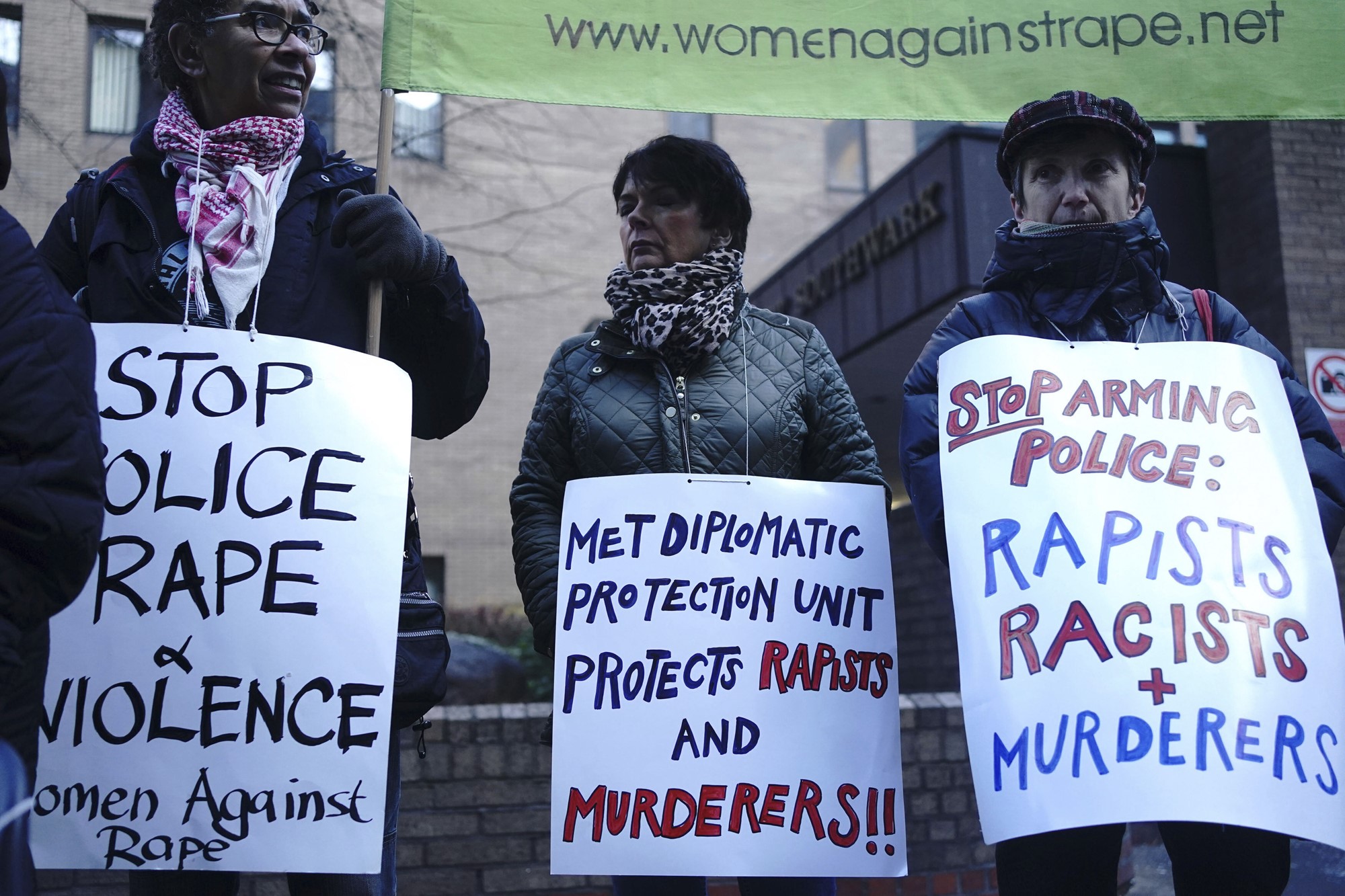 Protesters from Women Against Rape & Women of Colour in the Global Women's Strike
