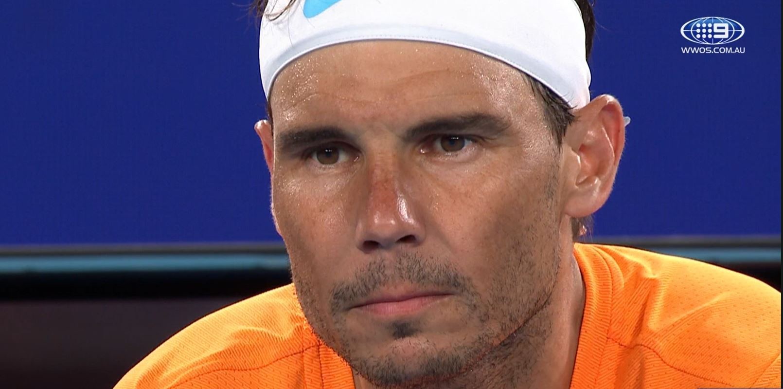 Rafael Nadal stares.