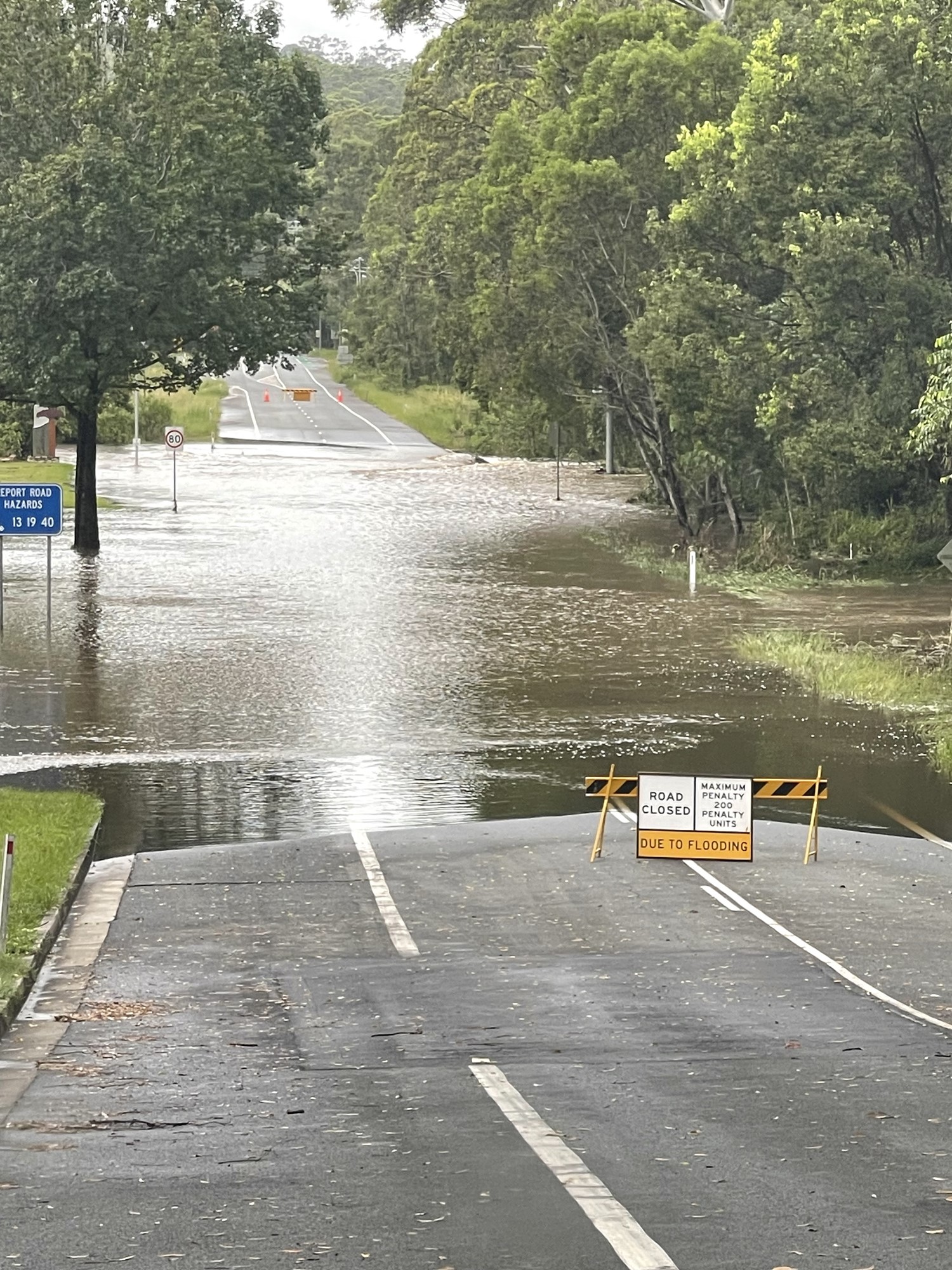 A road cut by flooding