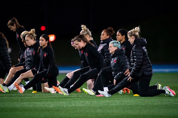 US team stretching