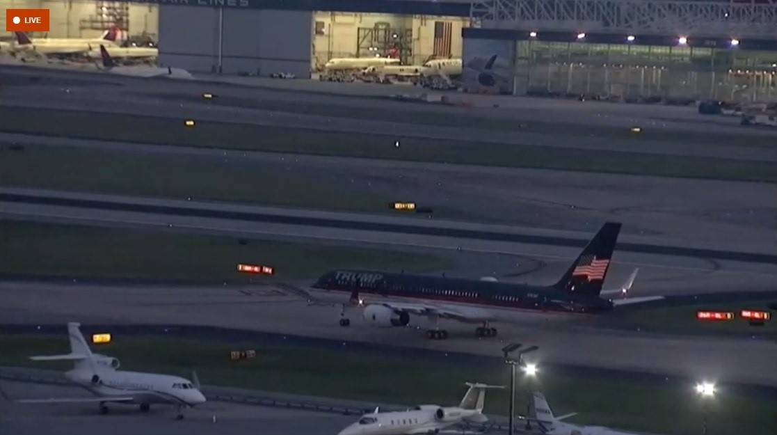 Donald Trump's plane leaves Atlanta.