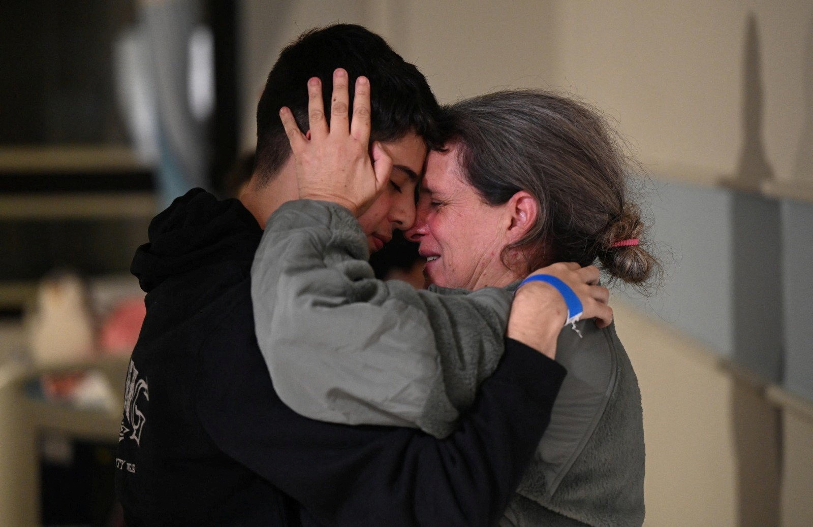 Sharon Avigdori former Israeli hostage reunites with her son