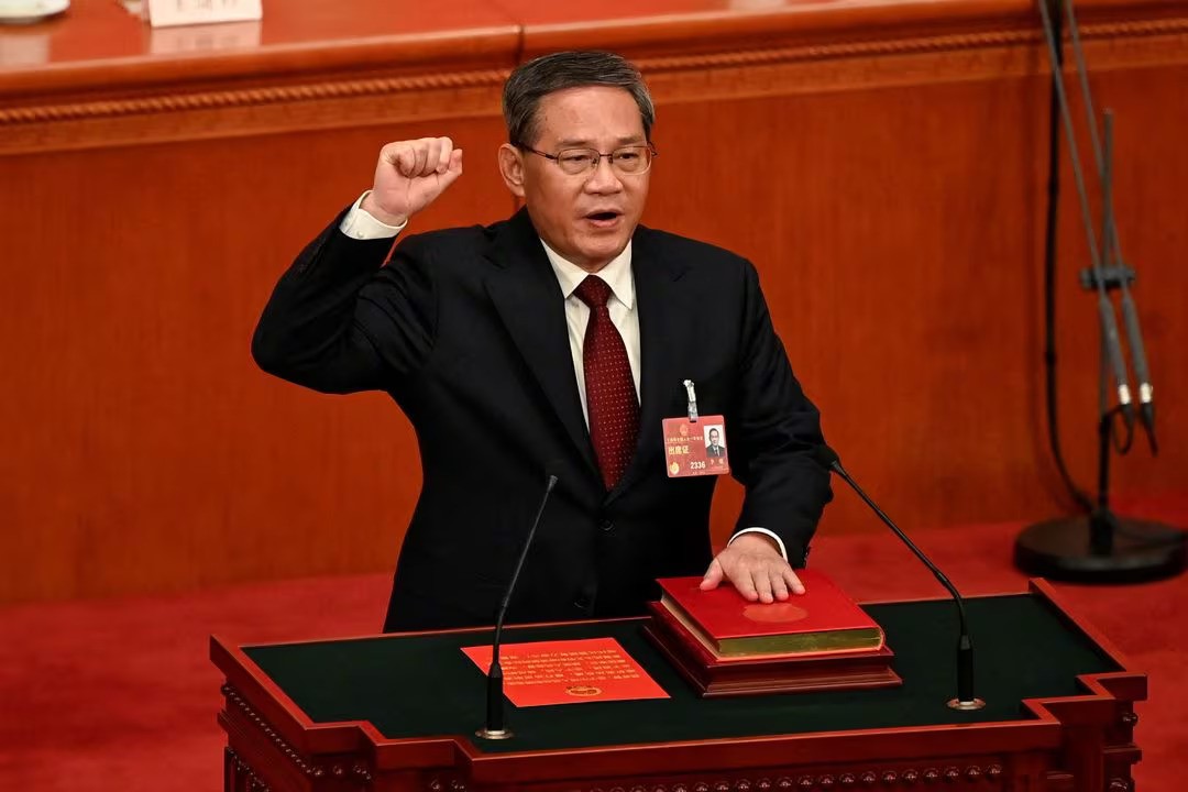 Leader speaks at fourth plenary session of the National People's Congress (NPC) at the Great Hall of the People in Beijing, China on March 11, 2023. 