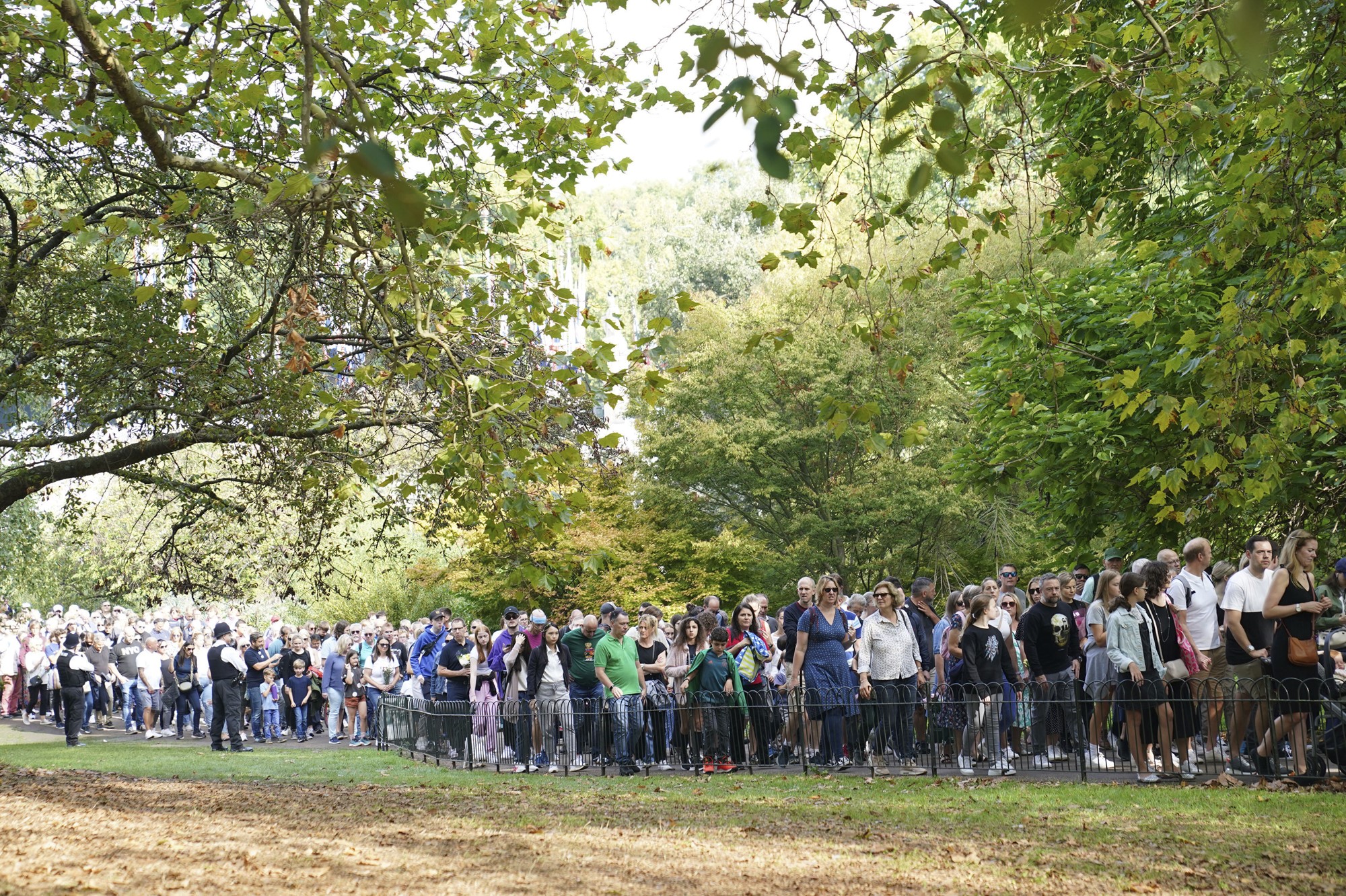 Una fila di persone ad Hyde Park