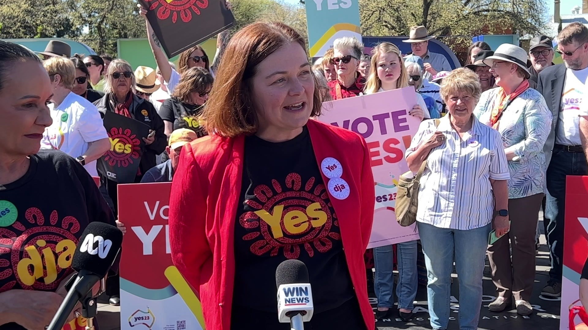 A Yes Vote rally