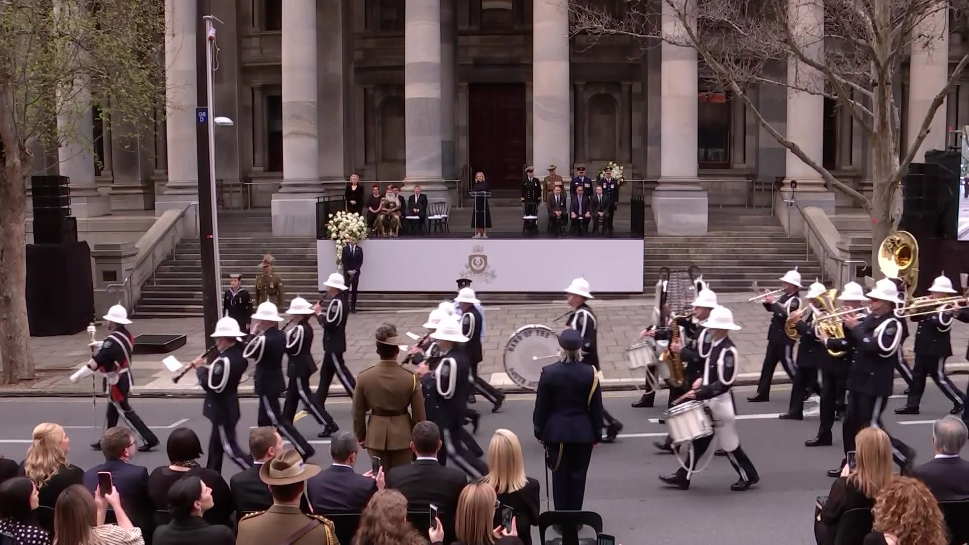 A marching band in the streets of Adelaide