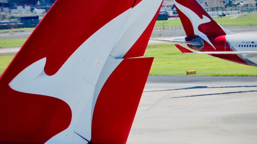 a Qantas airplane tail